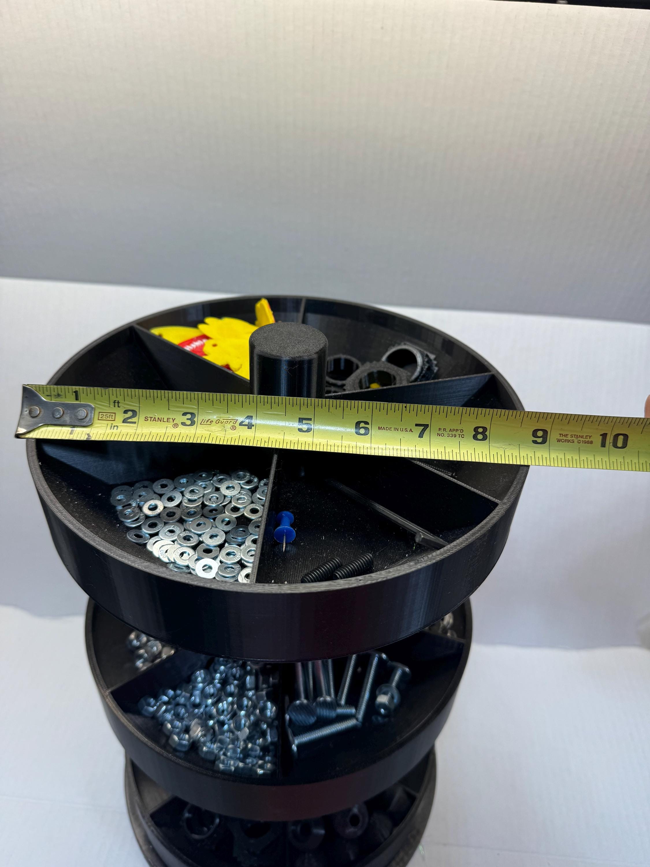 3-Tier Rotating Parts Organizer | 3D Printed Workbench Organizer